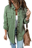 Buttoned Long Sleeve Pocketed Shirt Jacket