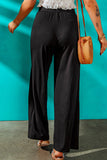 Side Slit Wide Leg Mid Waist Pants