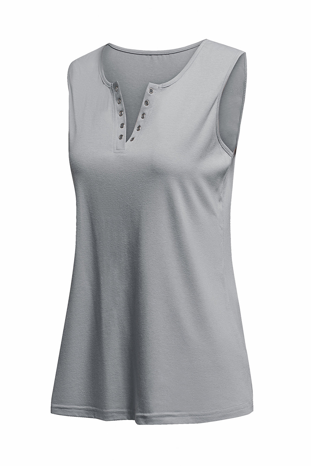 Solid Slim-fit V Neck Tank Top