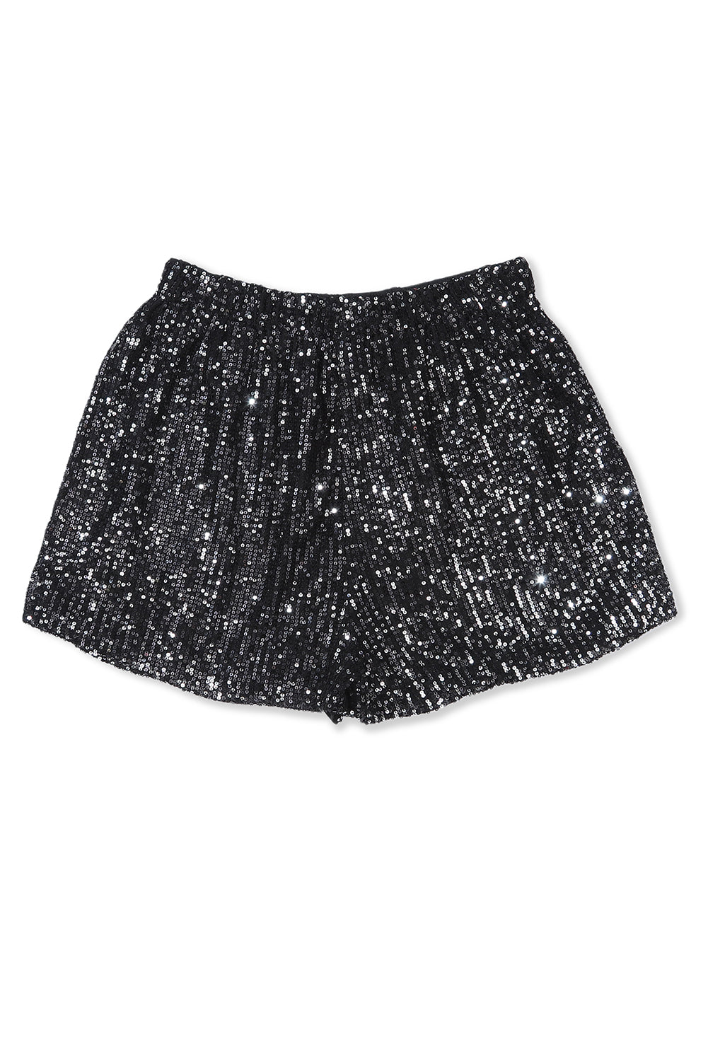 Sequin Straight Leg High Waist Casual Shorts