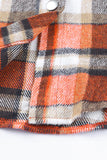 Veste à carreaux en flanelle avec poches poitrine orange