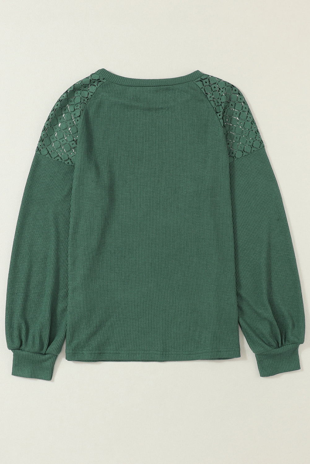 Khaki Lace Long Sleeve Textured Pullover