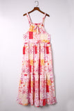 Boho Geometric Floral Print Sleeveless Maxi Dress