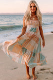 Boho Patchwork Print Square Neck Sundress