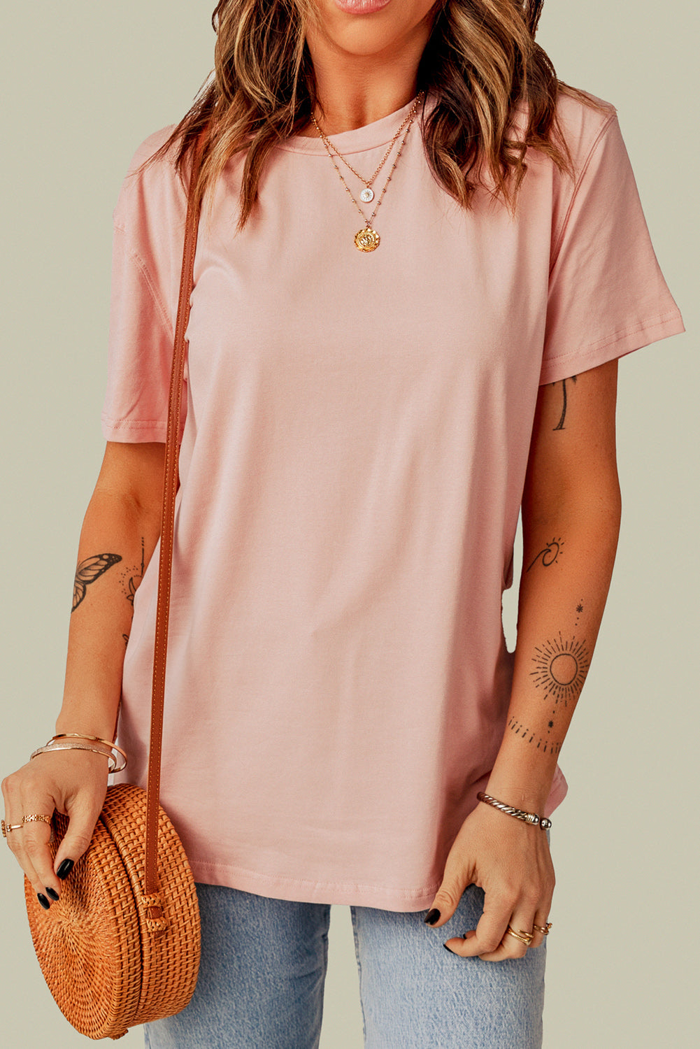 Plain Crew Neck Short Sleeve Tee