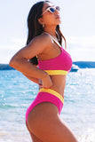 Color Block Ribbed Bikini Swimwear