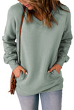 Ribbed V Neck Drop Shoulder Sweatshirt