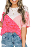 Loose Colorblock Leopard T-shirt