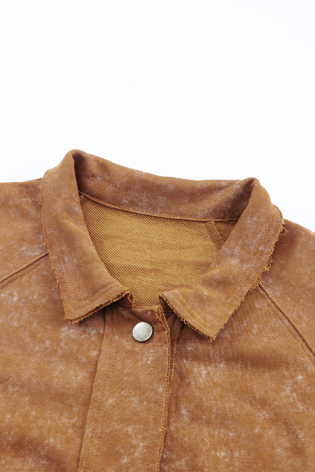 Vintage Washed Flap Pocket Button Shacket