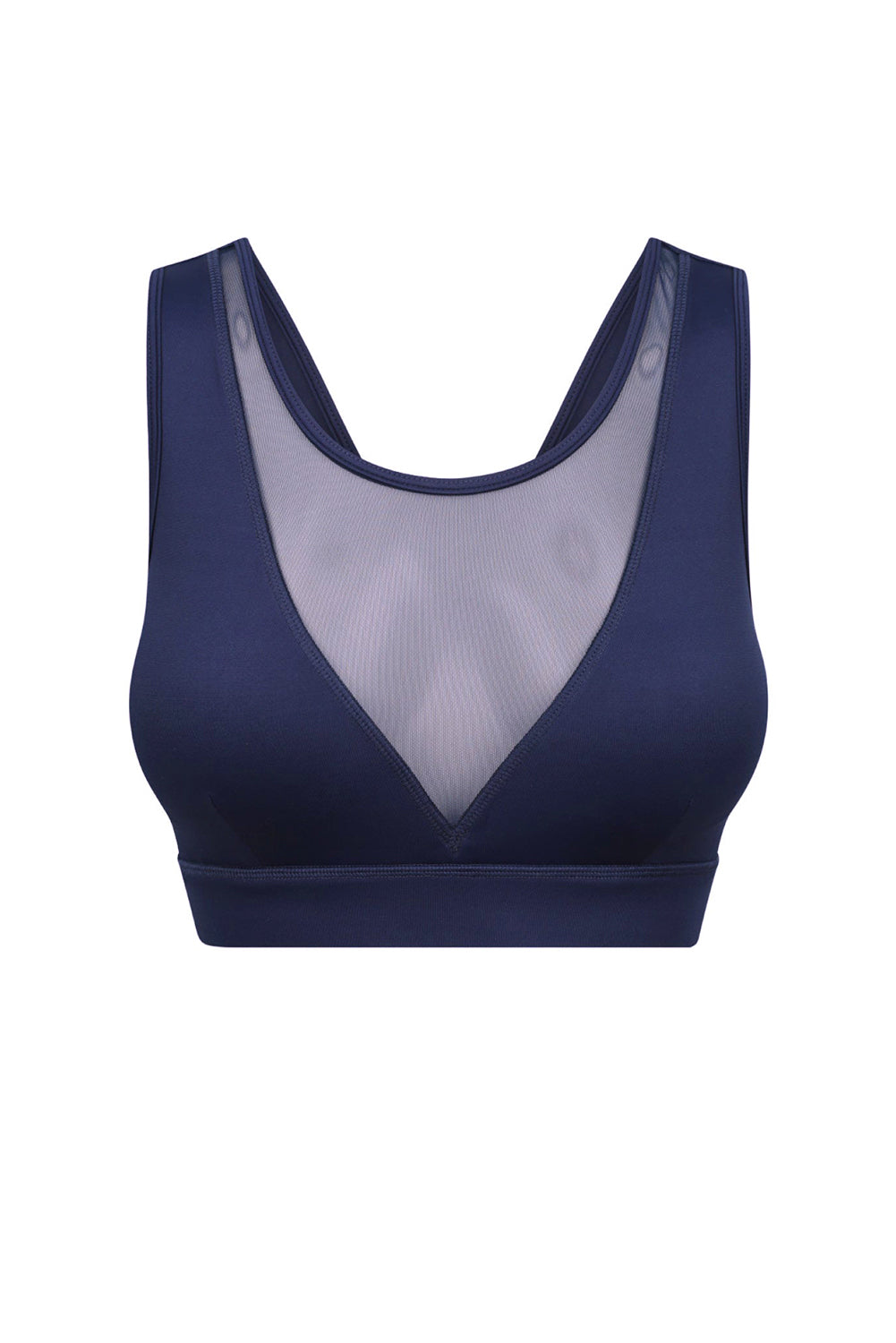 Ensemble de sport taille haute avec haut court en maille bleue