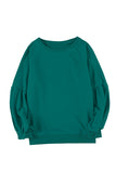 Sweat-shirt vert à manches raglan et patchwork