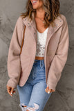 Faux Shearling Lining Snap Button Suede Jacket