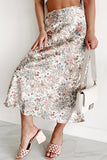 Floral High Waist A-Line Skirt