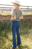 Vintage Casual Pocket Flared Jeans