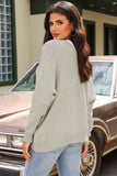 Buttons Front Pocketed Sweater Cardigan