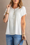 Crochet Eyelet Short Sleeves Top