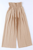 Pink Textured High Waist Wide Leg Plus Size Pants