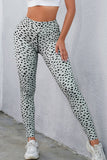 Legging taille haute extensible imprimé taches dalmates abricot 