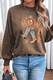 Orange Drop Shoulder Crew Neck Pullover Sweatshirt