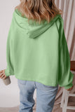 Bonbon Fleece Lined Half Zipper Kangaroo Pockets Loose Hoodie