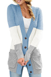 Gray Front Pocket and Buttons Closure Cardigan