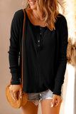 Waffle Knit Henley Top