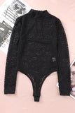 Long Sleeve High Neck Skinny Lace Bodysuit