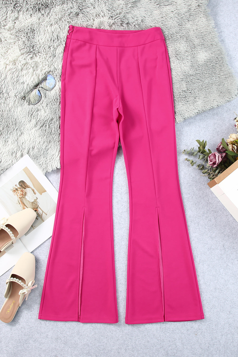 Split Hem High Waist Pants