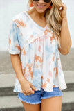 Tie Dye Flowy Short Sleeve Top