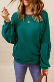 Raglan Patchwork Sleeve Pullover Sweatshirt