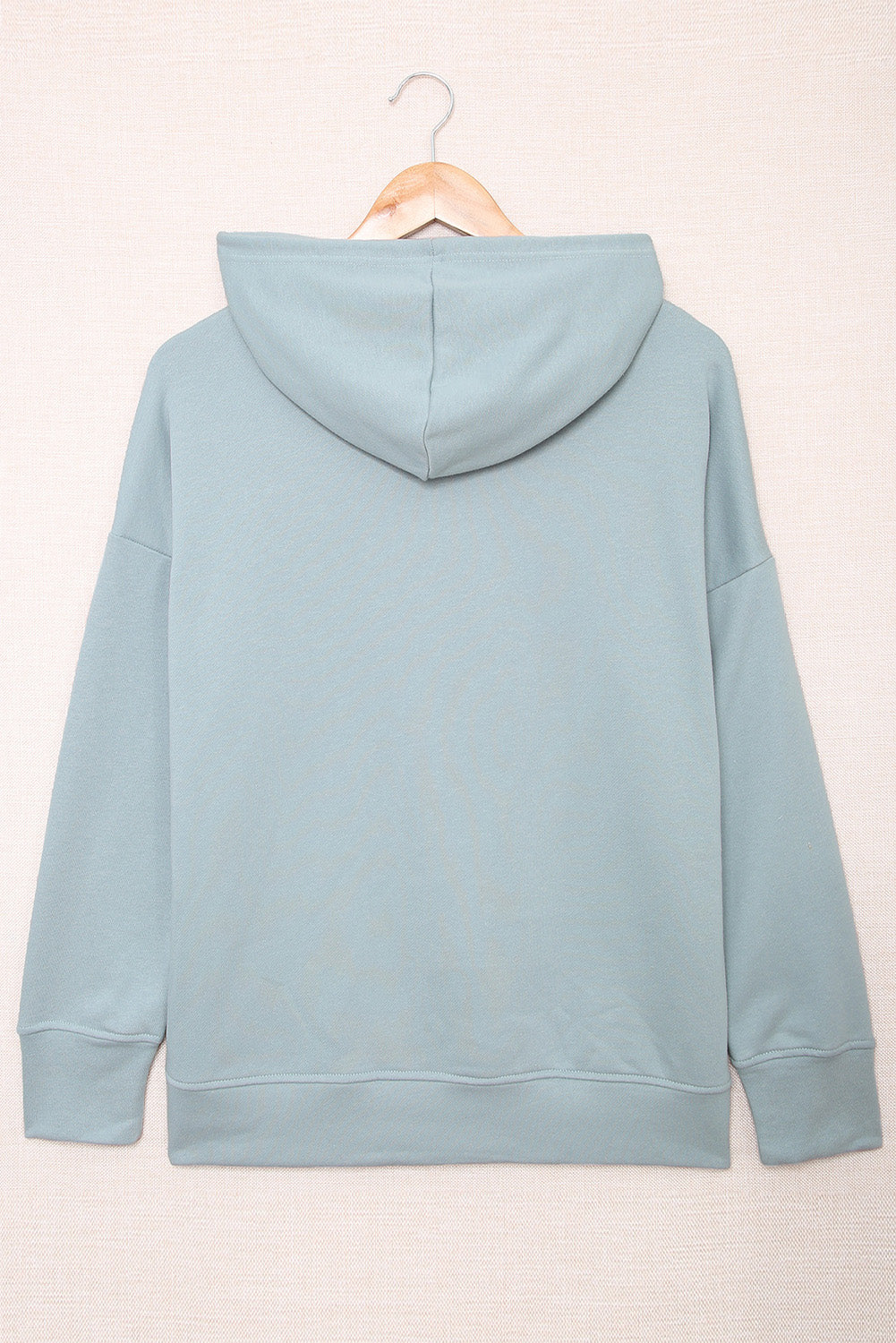 Drop Shoulder Slit Hem Casual Hoodie