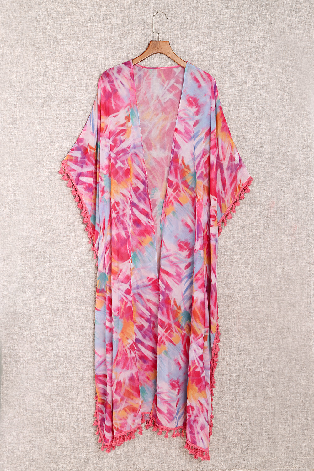 Tie-dye Tassel Trim Kimono