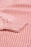 Hollow-out Puffy Sleeve Knit Sweater