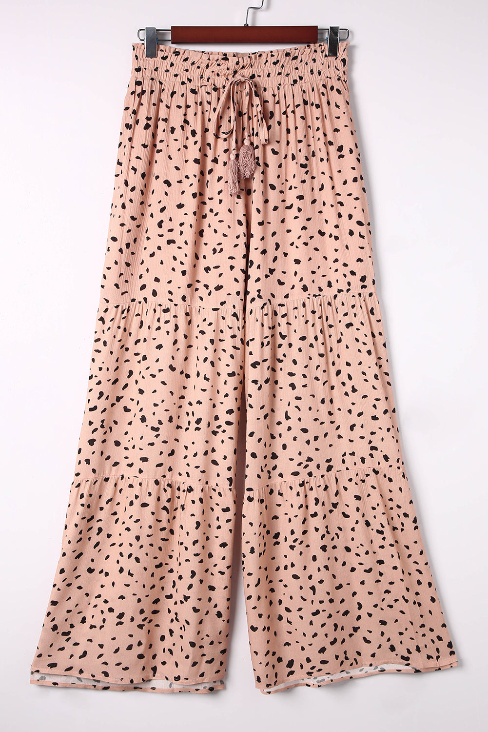 Ruffle Wide Leg Dalmatian Palazzo Pants