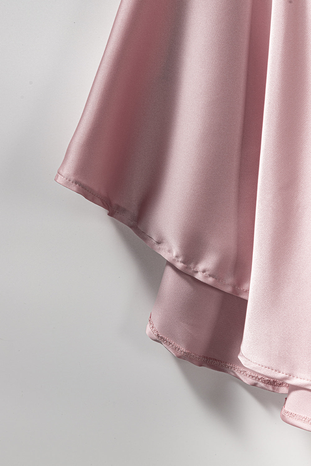 Robe de soirée cocktail asymétrique asymétrique rose à volants