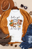 T-shirt blanc avec image Just A Girl Who Loves Fall 