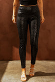 Shiny Leopard Textured Leggings