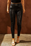 Shiny Leopard Textured Leggings