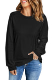 Plain Crew Neck Long Sleeve Top