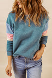 Colorblock Long Sleeve Pullover Sweatshirt