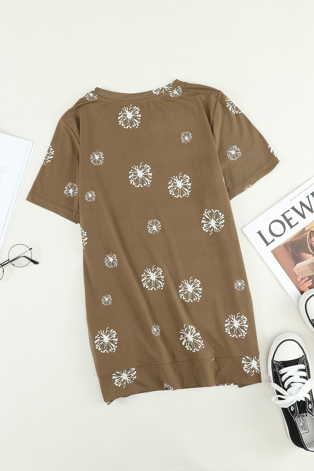 Dandelion Print Crew Neck T-shirt