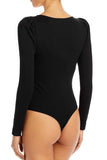 Solid Sweetheart Neck Long Sleeve Bodysuit