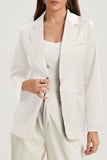 Pocketed Single Button Lapel Neck Blazer