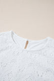 White Crochet Lace Short Sleeve Blouse