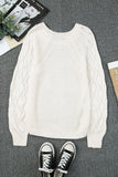 Hollow-out Puffy Sleeve Knit Sweater