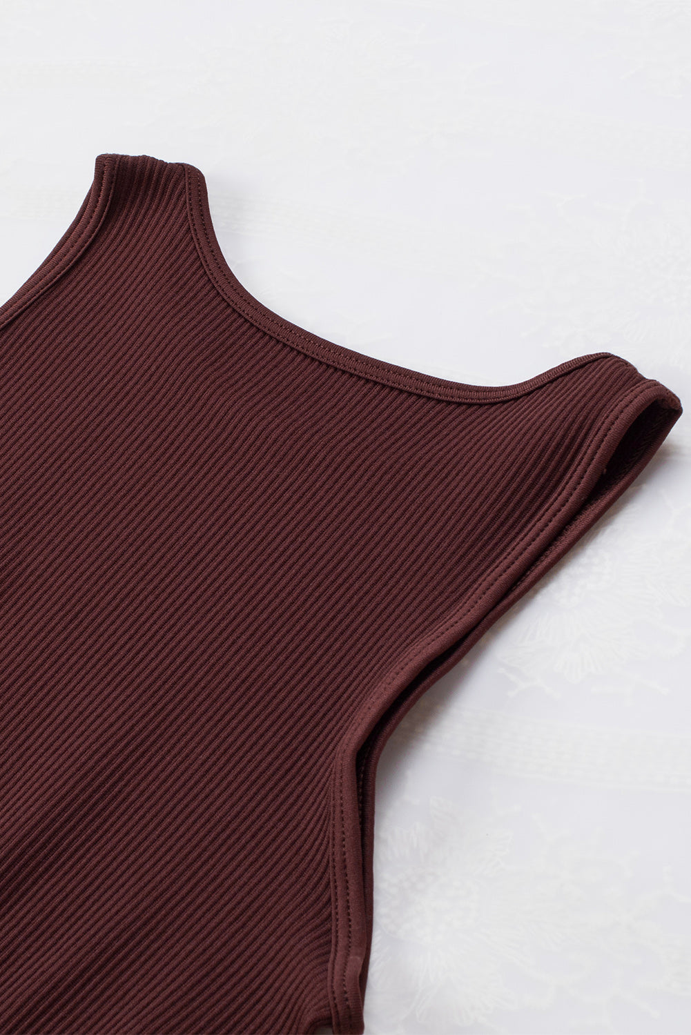 Solid Color Ribbed Sleeveless Sport Romper