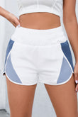 Color Block Split High Waist Shorts