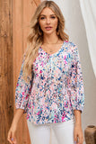 Floral Print Ruffle Sleeve Babydoll Top