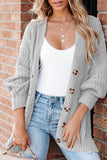 Buttoned Front Drop Shoulder Knitted Cardigan