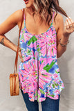 Floral Print Notch Neck Sleeveless Top